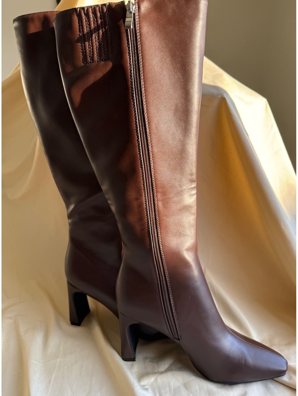 Princess Polly Sawyer Knee High Boots Brown Size 8